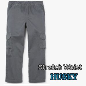 HUSKY Boys size 10 Children's Place Stretch Waist cargo pants in grey